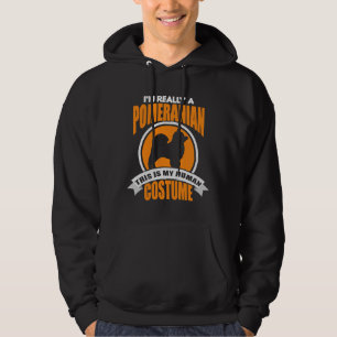 Veste À Capuche C'Est Mon Costume Humain Je Suis Vraiment Pomérani