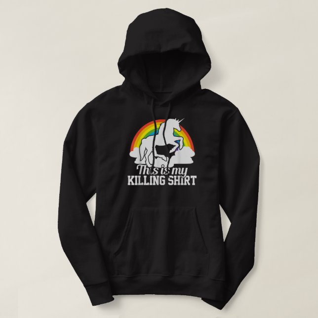 Veste À Capuche C'Est Mon Meurtre - Funny Unicorn Rainbow 1512 (Design devant)