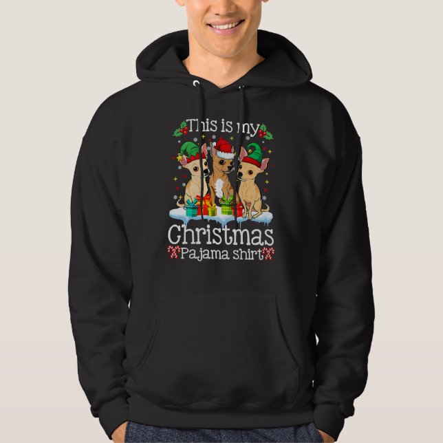 Veste À Capuche C'Est Mon Pajama De Noël Chihuahua (Devant)