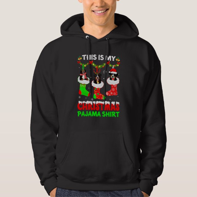 Veste À Capuche C'est mon pyjama de Noël Bernese Mountain Dog P (Devant)
