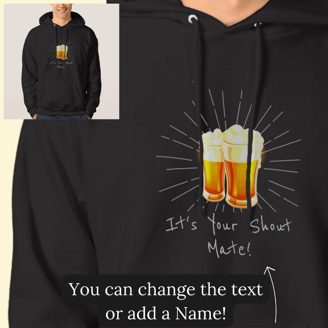 Veste À Capuche C'est tes lunettes de bière Shout Mate sur le noir (Créateur téléchargé)
