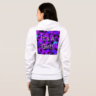 Veste À Capuche C'est une fille ! Étoiles violettes