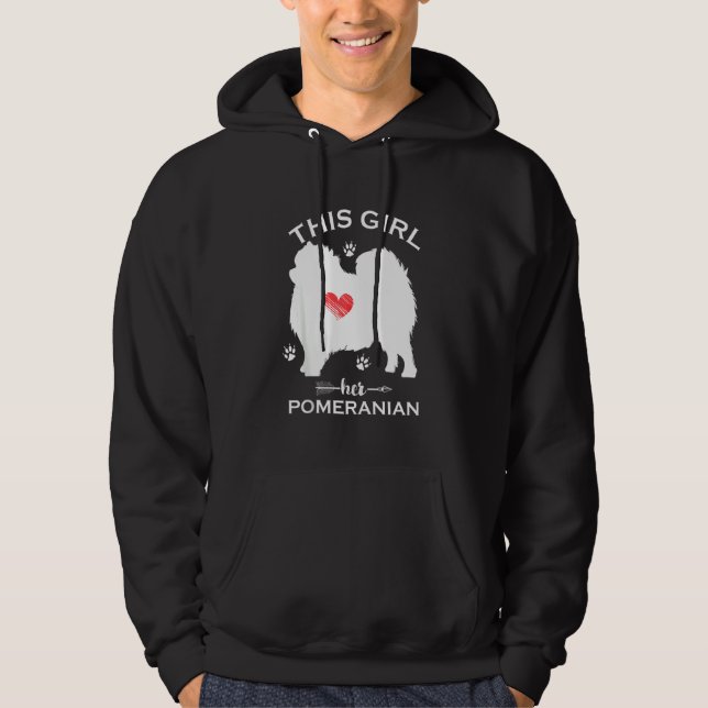 Veste À Capuche Cette Fille Aime Ses Chiens Poméraniens Funny Chie (Devant)