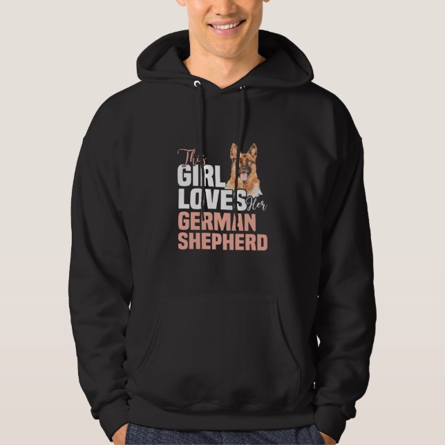 Veste À Capuche Cette Fille Aime Son Berger Allemand (Devant)