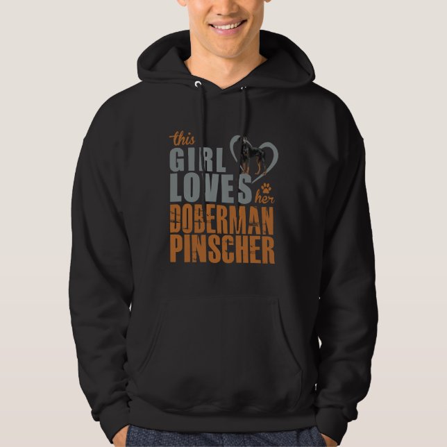 Veste À Capuche Cette Fille Aime Son Doberman Pinscher Surtout F (Devant)