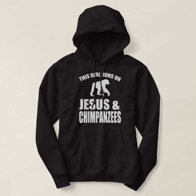 Veste À Capuche Cette Fille Arrive Sur Jésus Et Les Chimpanzés (Design devant)