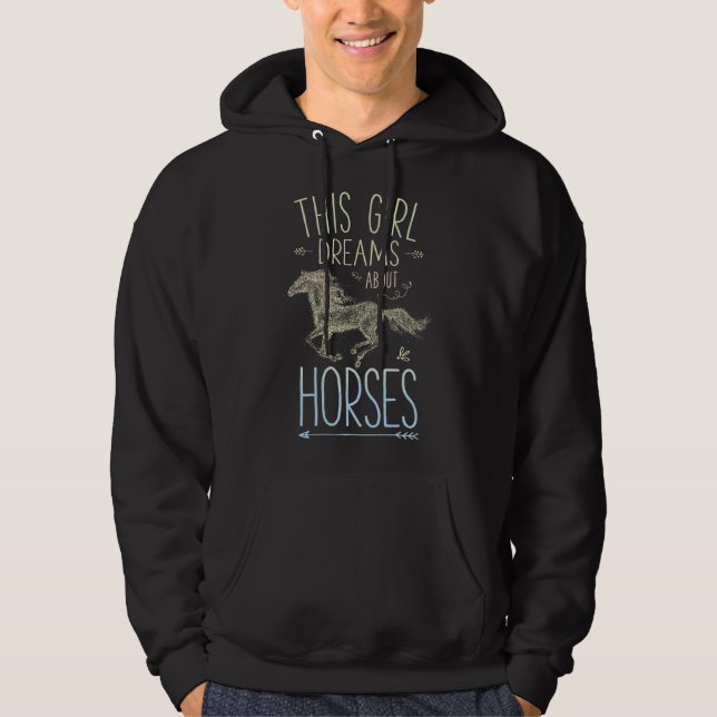 Veste À Capuche Cette fille rêve de chevaux à cheval Chevauchée (Devant)