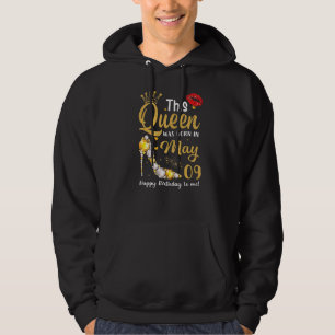Veste À Capuche Cette Reine Est Née En Mai 09 Joyeux Anniversaire