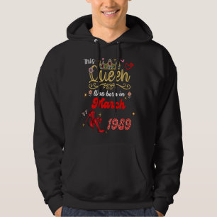 Veste À Capuche Cette Reine est née en mars 1989 Mars anniversaire
