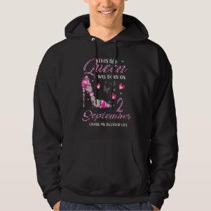 Veste À Capuche Cette Reine Est Née Le 2 Septembre Vivant Ma Bénie