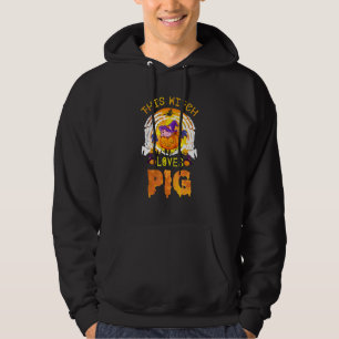 Veste À Capuche Cette Sorcière aime les cochons Halloween Cosplay