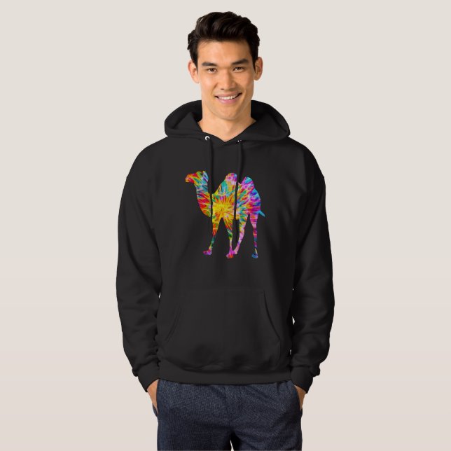 VESTE À CAPUCHE CHAMEAU TIE DYE (Devant entier)