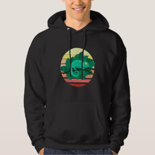 Veste À Capuche Chameleon Lizard Retro Sunset Reptiles