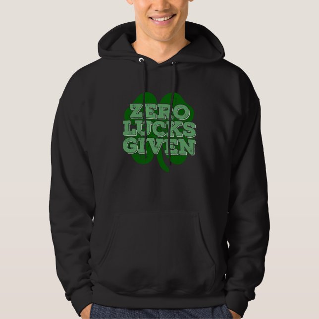 Veste À Capuche Chance zéro offerte Trèfle irlandais  Fête de la S (Devant)