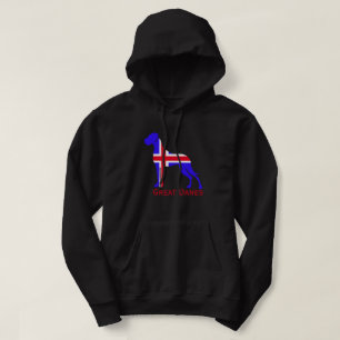 Veste À Capuche Chandail Great Dane bleu blanc