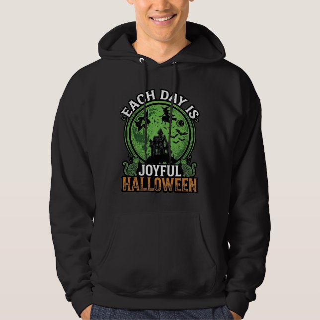 Veste À Capuche Chaque jour Maison Hantée Halloween Joyeuse Sorciè (Devant)