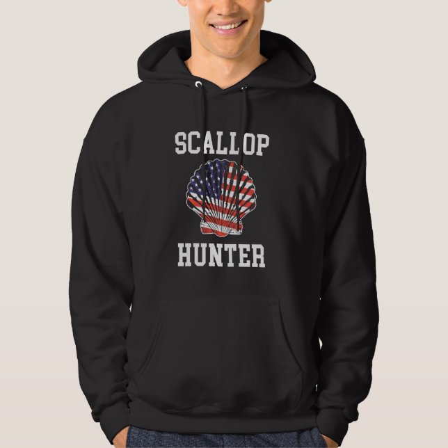 Veste À Capuche Chasse à la pétoncle à drapeau américain Chasse à  (Devant)