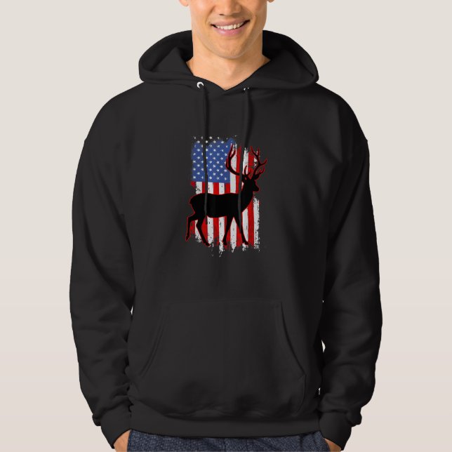 Veste À Capuche Chasse Patriotique Chasse Chasse Deer Usa Us Drape (Devant)