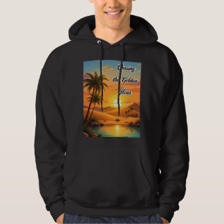 Veste À Capuche Chasser l'heure dorée Désert Couché d'Aesthetic