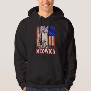 Veste À Capuche Chat 4 juillet Meowica Merica États-Unis Drapeau a