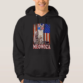Veste À Capuche Chat 4 juillet Meowica Merica États-Unis Drapeau a