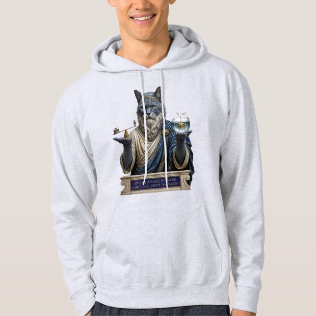 Veste À Capuche Chat Archimède Bleu Russe (Devant)