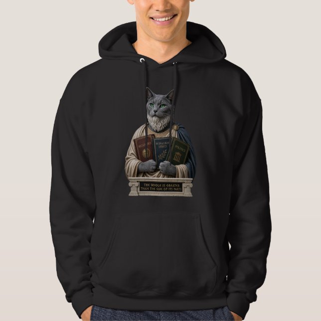 Veste À Capuche Chat Aristote Bleu Russe (Devant)