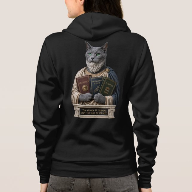 Veste À Capuche Chat Aristote Bleu Russe (Dos)