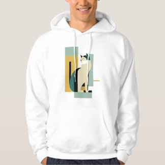 Veste À Capuche Chat assis Art déco - Illustration minimaliste
