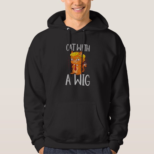 Veste À Capuche Chat avec perruque faux cheveux (Devant)
