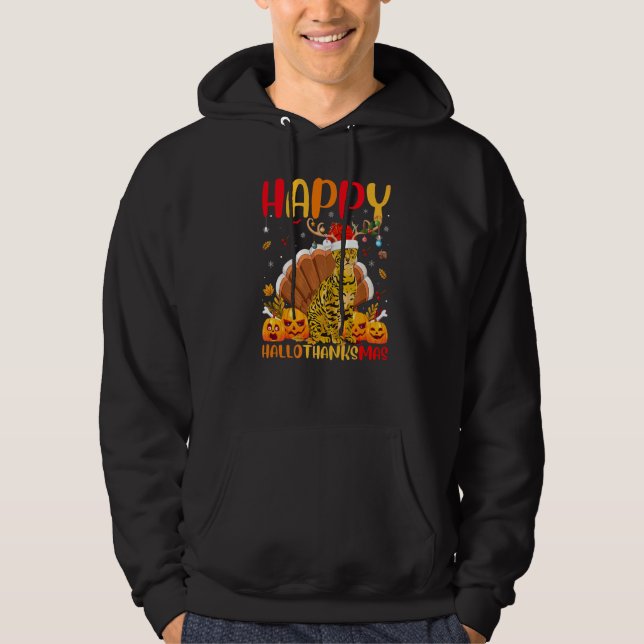 Veste À Capuche Chat Bengal  Chat Bengal heureux Hellothanksmas (Devant)