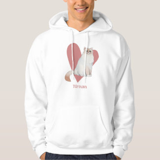 Veste À Capuche Chat Birman Aquarelle Kitty Coeur rose