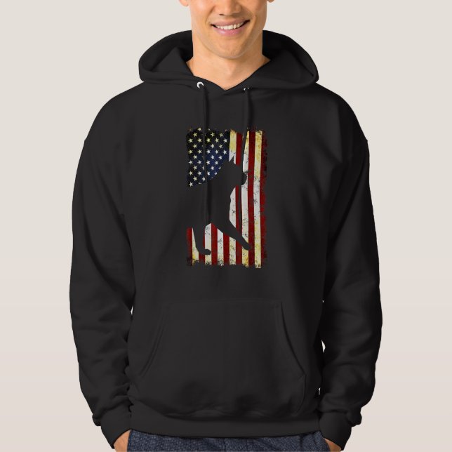 Veste À Capuche Chat birman Silhouette Drapeau américain 4 juillet (Devant)