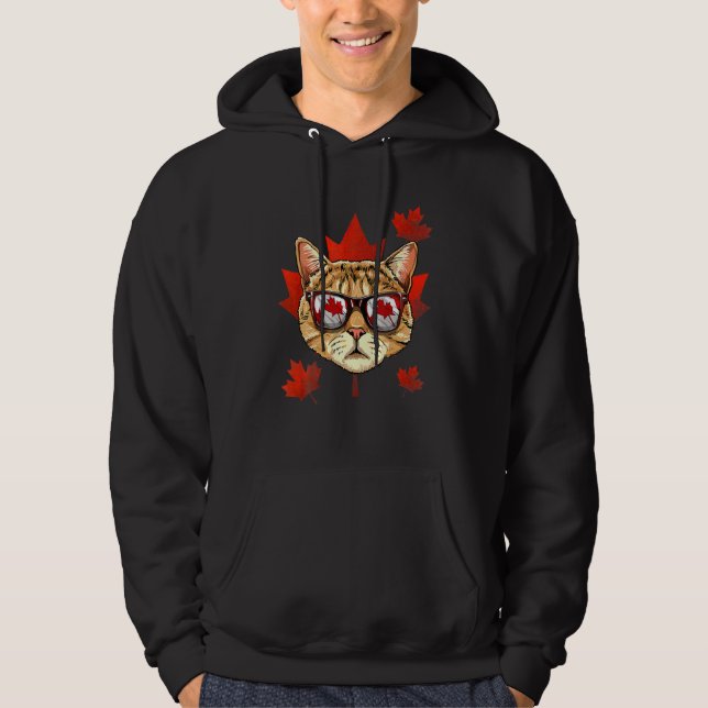 Veste À Capuche Chat canadien Maple Ree Leaf Canada Drapeau Kitten (Devant)