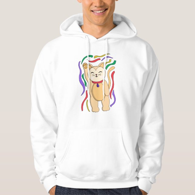 Veste À Capuche Chat chanceux (Devant)