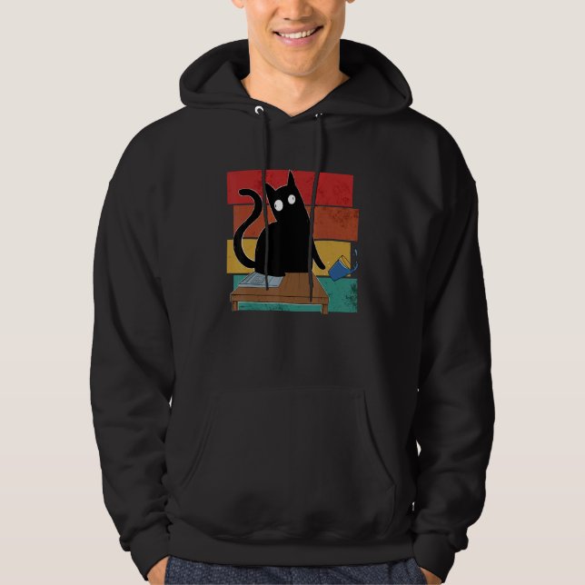 Veste À Capuche Chat Chat Noir Chevelé (Devant)