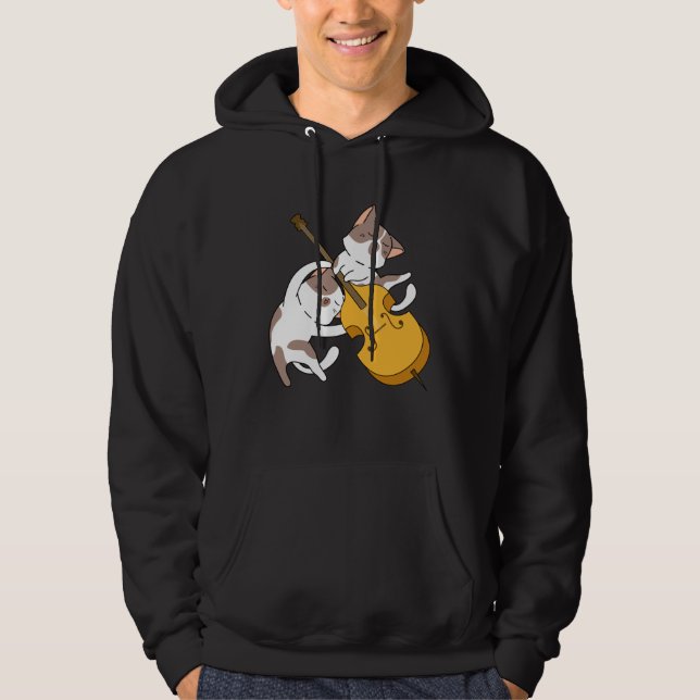 Veste À Capuche Chat Chaton Jouant du Violoncelle Chat  Joueur de  (Devant)