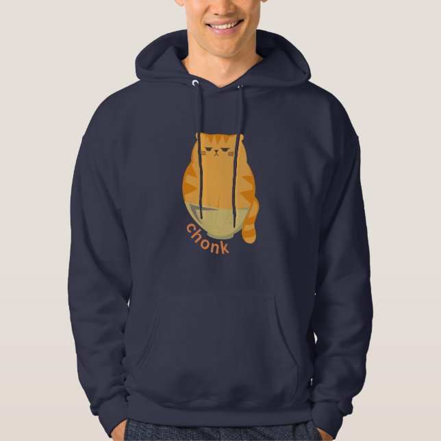 Veste À Capuche Chat Chonk Orange (Devant)