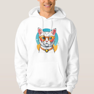 Veste À Capuche Chat Cool en Lunettes de Soleil