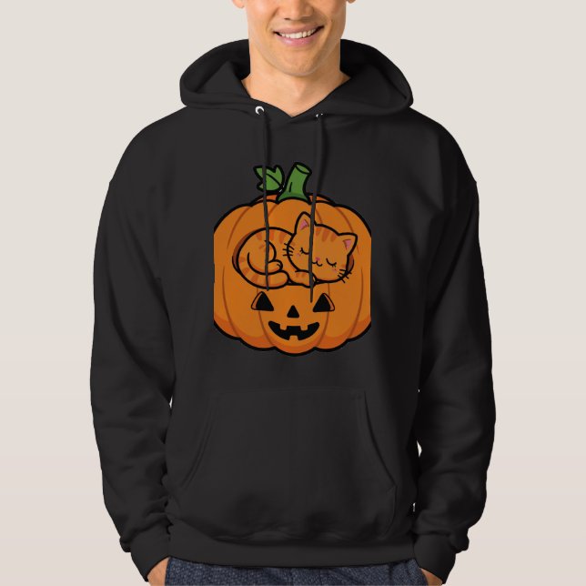 Veste À Capuche Chat dans la citrouille d'Halloween (Devant)