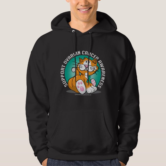 Veste À Capuche Chat de Cancer ovarien (Devant)