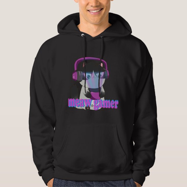Veste À Capuche Chat de jeu mignon Meow - Chat de jeu Kawaii (Devant)