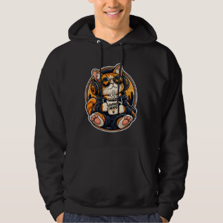 Veste À Capuche Chat de la mode urbaine cool buvant du café