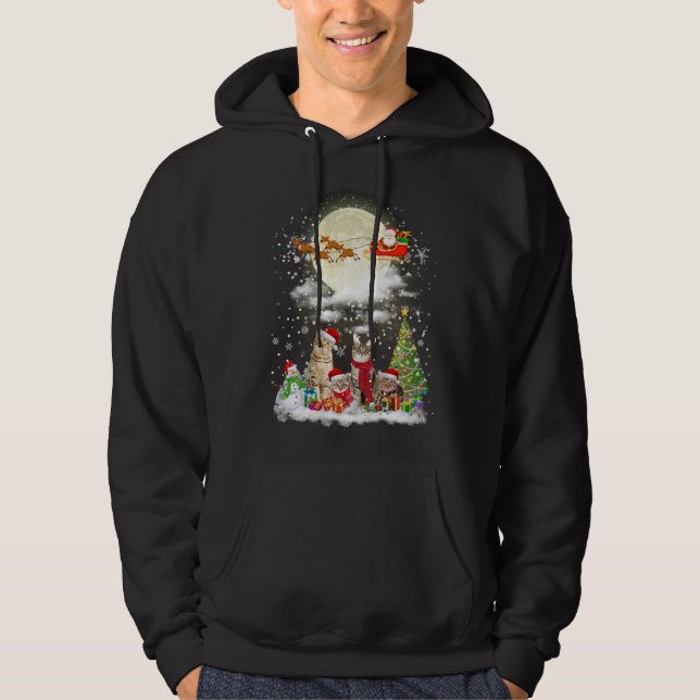 Veste À Capuche Chat de Noël à Santa Hat Joyeux Noël Kitty X (Devant)