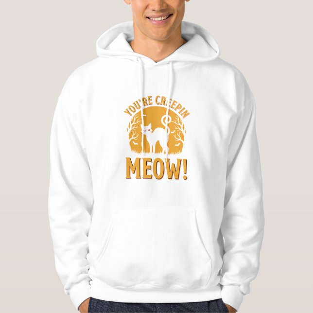 Veste À Capuche Chat d'Halloween Tu me fais peur Miaou (Devant)