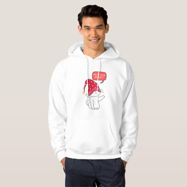 Veste À Capuche chat drôle, qui a éteint la lumière? (Devant entier)