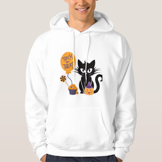 Veste À Capuche chat en halloween (Devant)