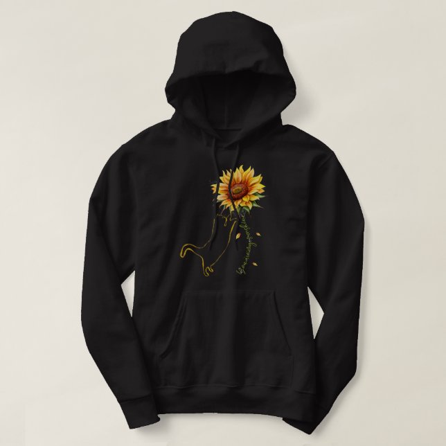 Veste À Capuche Chat Graphic, Chat Sunflower Chemise, Chat Sunshin (Design devant)