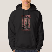 Chat Halloween Hippie Maison Hantée Design Vintage