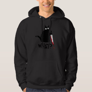 Veste À Capuche Chat Meurtrier Avec Couteau Drôle Chat Ce Blac Drô